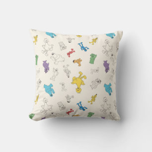 Sesame Street Freunde Farbige Vintage-Muster Kissen