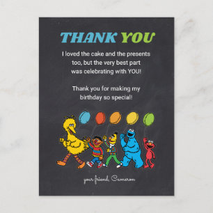 Sesame Street Freunde   Geburtstagsballons - Danke Postkarte