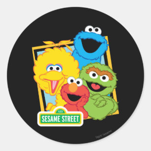 Sesame Street Freunde Runder Aufkleber