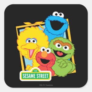Sesame Street-Kumpel Quadratischer Aufkleber