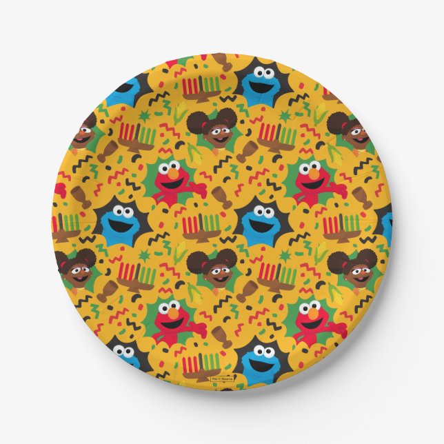 Sesame Street Kwanzaa Pattern Pappteller (Vorderseite)