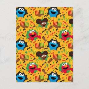 Sesame Street Kwanzaa Pattern Postkarte