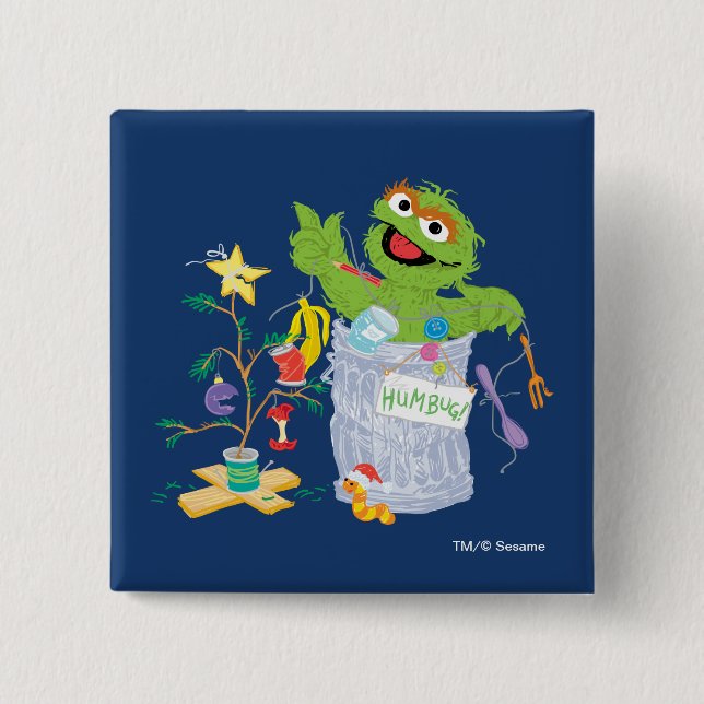 Sesame Street | Oscar - Weihnachtsbaum Button (Vorderseite)