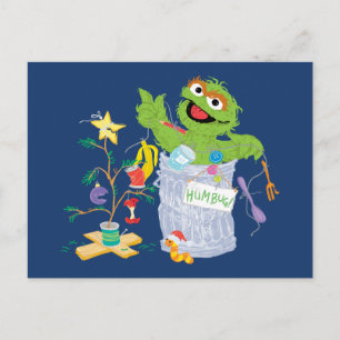Sesame Street   Oscar - Weihnachtsbaum Postkarte