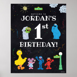 Sesame Street Pals   1. Geburtstag Begrüßung Poster