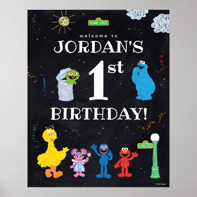 Sesame Street Pals | 1. Geburtstag Begrüßung Poster (Vorne)