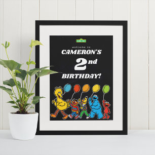 Sesame Street Pals 2. Geburtstag Balloons Willkomm Poster
