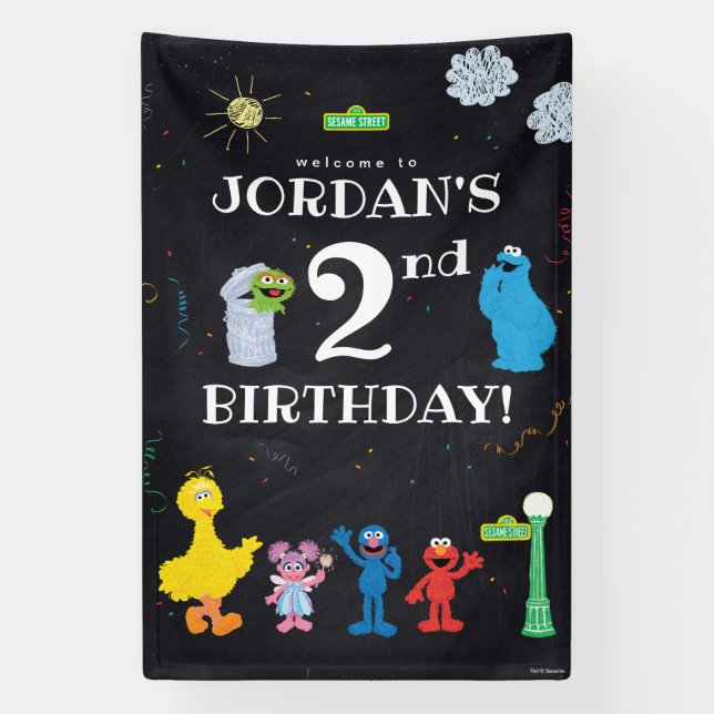Sesame Street Pals | 2. Geburtstag Begrüßung Banner (Vertikal)
