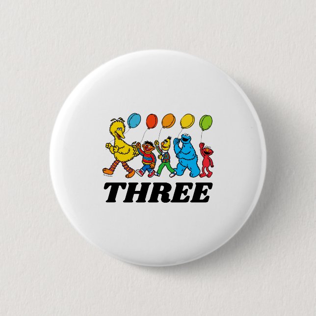 Sesame Street Pals 3rd Birthday Balloons Toddler  Button (Vorderseite)