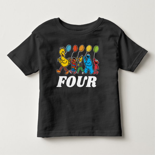 Sesame Street Pals | 4. Geburtstag Kleinkind T-shirt (Vorderseite)