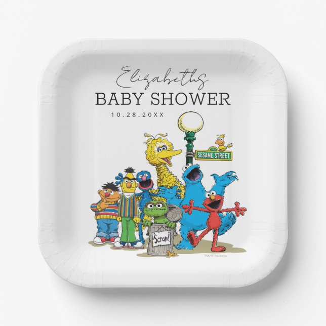 Sesame Street Pals Baby Dusche Pappteller (Vorderseite)