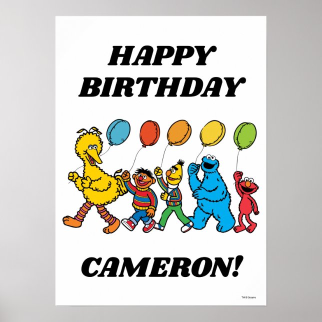 Sesame Street Pals Balloons Birthday Poster (Vorne)