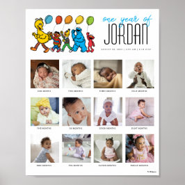 Sesame Street Pals Balloons Ein Jahr von 12 Monate Poster