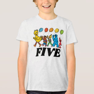 Sesame Street Pals Birthday Balloons Tri-Blend Shirt
