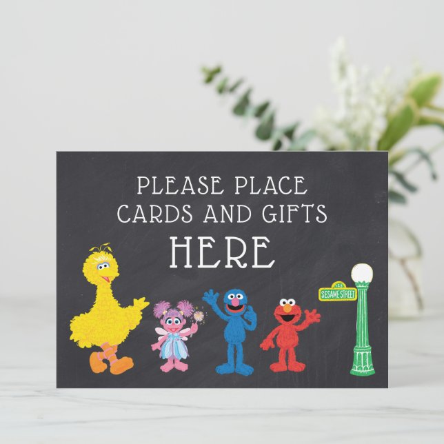 Sesame Street Pals Chalkboard | Karten und Geschen (Stehend Vorderseite)