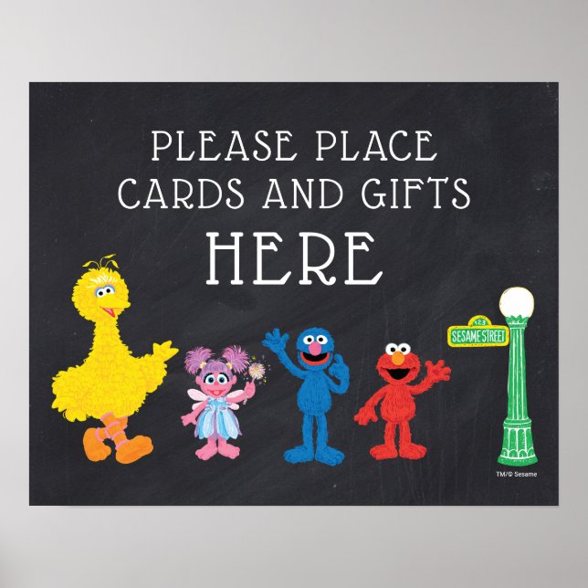 Sesame Street Pals Chalkboard | Karten und Geschen Poster (Vorne)
