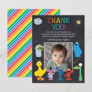 Sesame Street Pals Chalkboard Rainbow Vielen Dank Dankeskarte