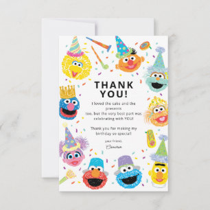 Sesame Street Pals Confetti Birthday Dankeskarte