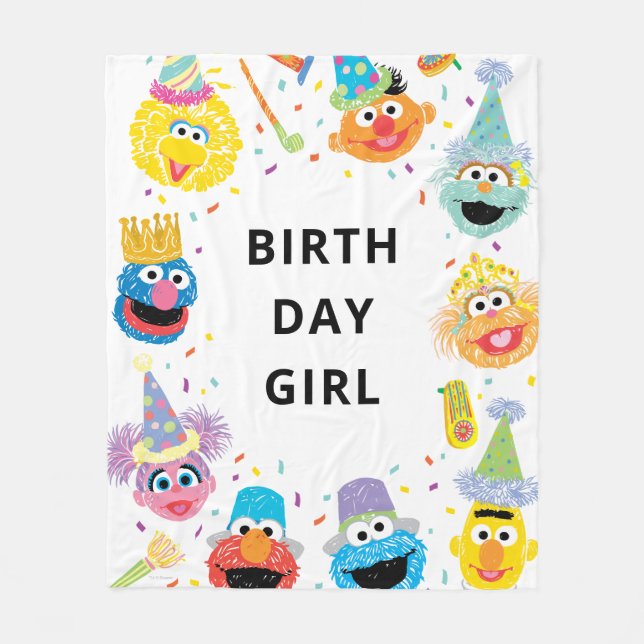 Sesame Street Pals Confetti Birthday Fleecedecke (Vorderseite)