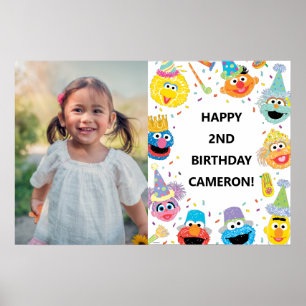 Sesame Street Pals Confetti Birthday Foto Poster