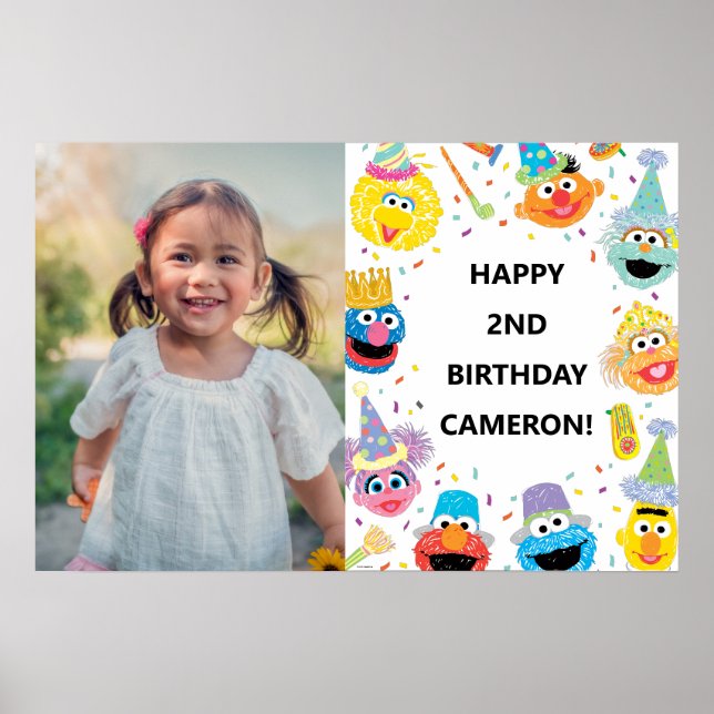 Sesame Street Pals Confetti Birthday Foto Poster (Vorne)