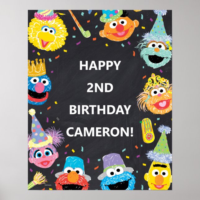 Sesame Street Pals Confetti Birthday Poster (Vorne)