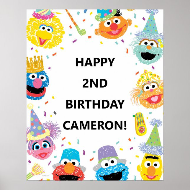 Sesame Street Pals Confetti Birthday Poster (Vorne)
