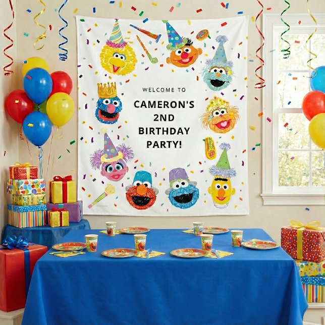 Sesame Street Pals Confetti Birthday Welcome Wandteppich (Von Creator hochgeladen)