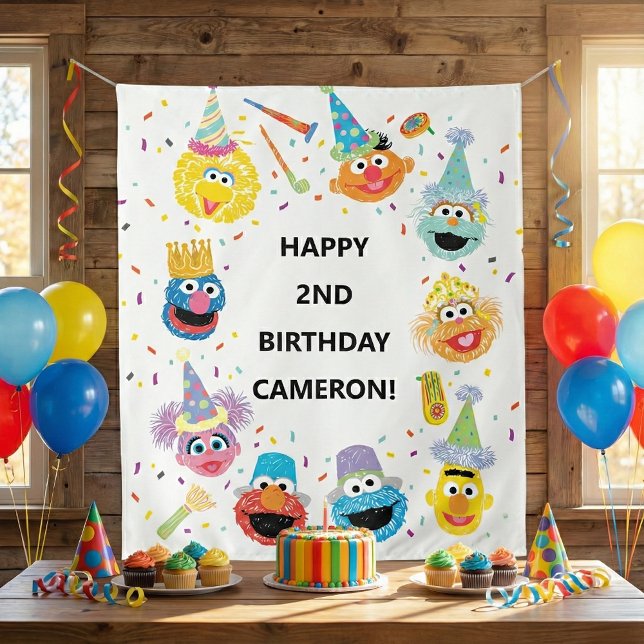 Sesame Street Pals Confetti Birthday Welcome Wandteppich (Von Creator hochgeladen)