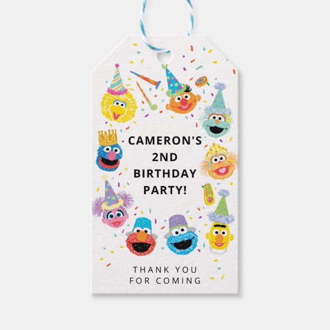 Sesame Street Pals Confetti Vielen Dank Geschenkanhänger (Vorderseite)