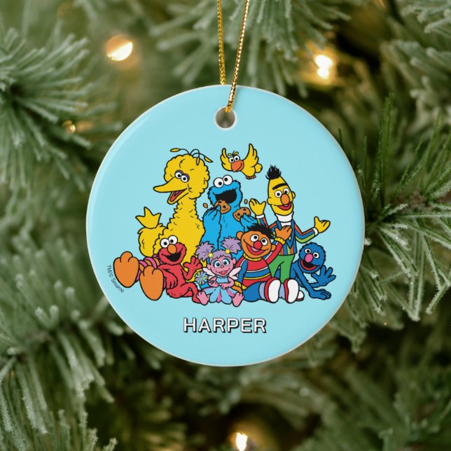 Sesame Street Pals | Customized Name & Photo Keramik Ornament (Baum)