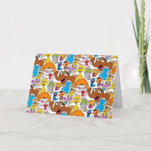 Sesame Street Pals Doodley Pattern Karte