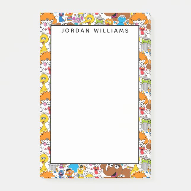 Sesame Street Pals Doodley Pattern Post-it Klebezettel (Vorderseite)