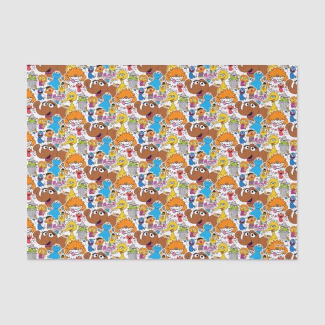 Sesame Street Pals Doodley Pattern Seidenpapier (Vorderseite)
