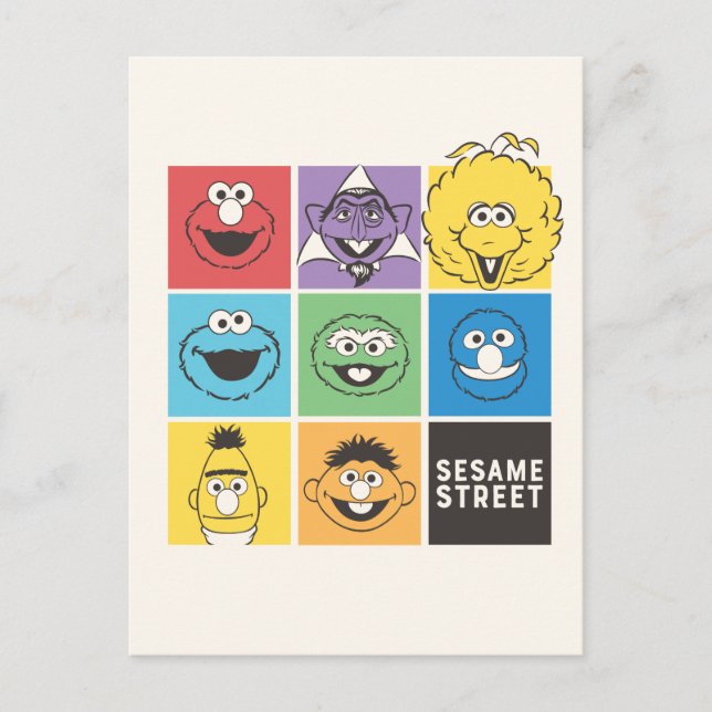 Sesame Street Pals | Farbblöcke Postkarte (Vorderseite)