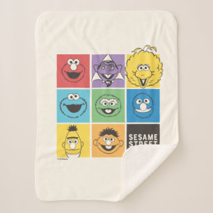 Sesame Street Pals Farbblöcke Sherpadecke