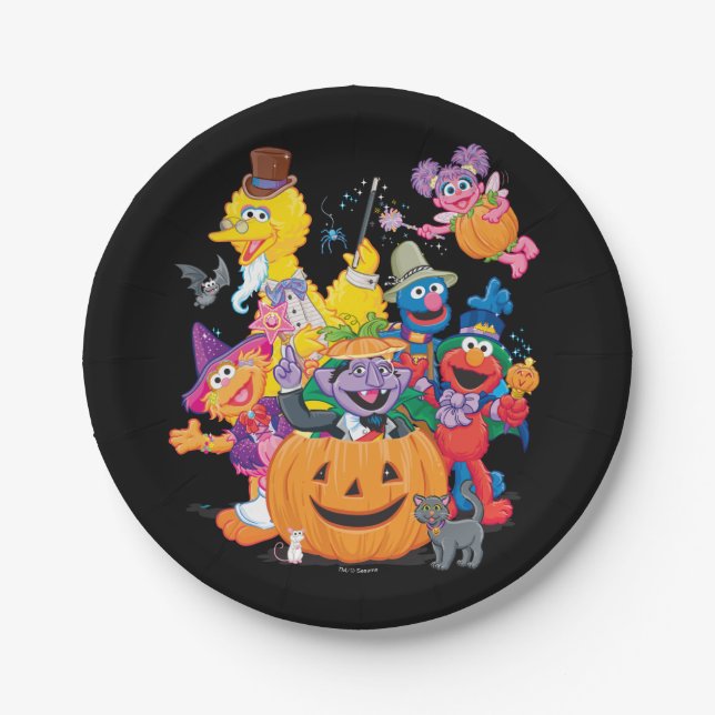 Sesame Street Pals | Frohe Halloween Pappteller (Vorderseite)