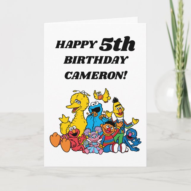Sesame Street Pals Happy 5. Geburtstag Karte (Vorderseite)