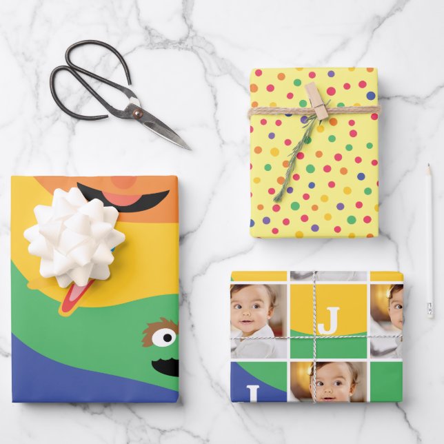 Sesame Street Pals Rainbow Foto Geschenkpapier Set (Vorderseite)