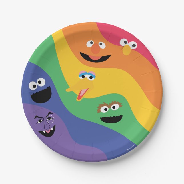 Sesame Street Pals Rainbow Paper Plate Pappteller (Vorderseite)