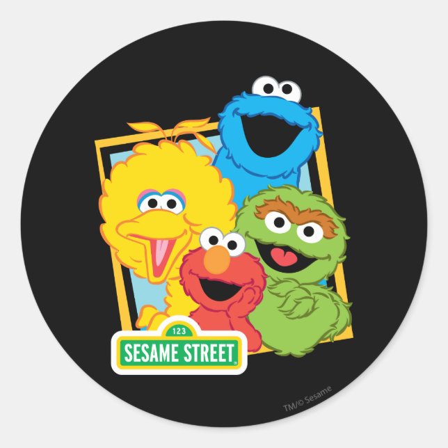 Sesame Street Pals Runder Aufkleber (Vorderseite)