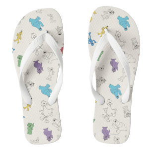 Sesame Street Pals Vintages Muster Flip Flops