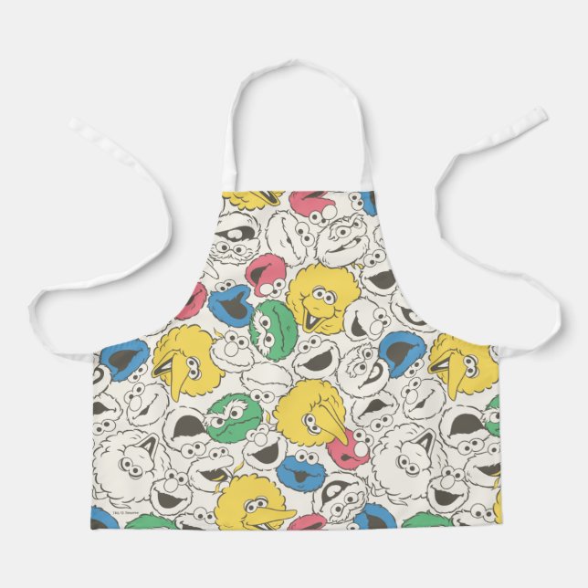 Sesame Street Pals | Vintages Muster für große Kop Schürze (Vorderseite)