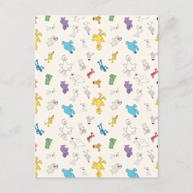 Sesame Street Pals | Vintages Muster Postkarte (Vorderseite)