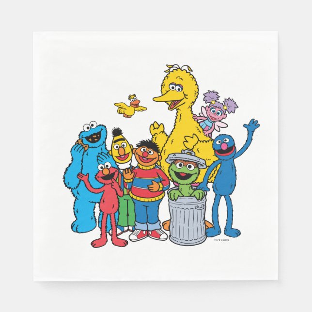 Sesame Street Pals Waving Serviette (Vorderseite)