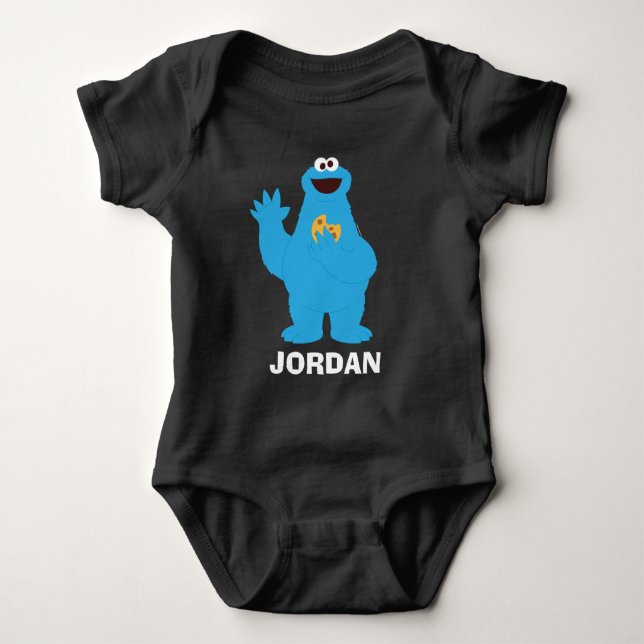 Sesame Street | Personalized Cookie Monster Baby Strampler (Vorderseite)
