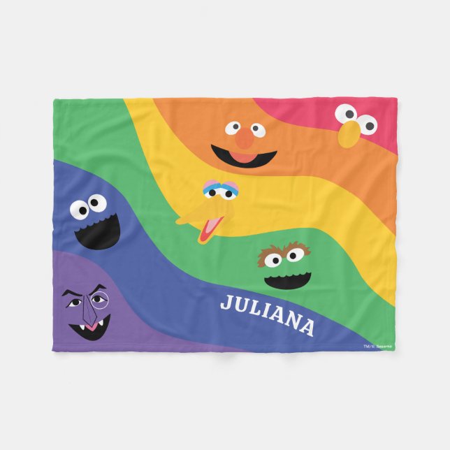 Sesame Street Rainbow Fleece Blanket (Vorderseite (Horizontal))