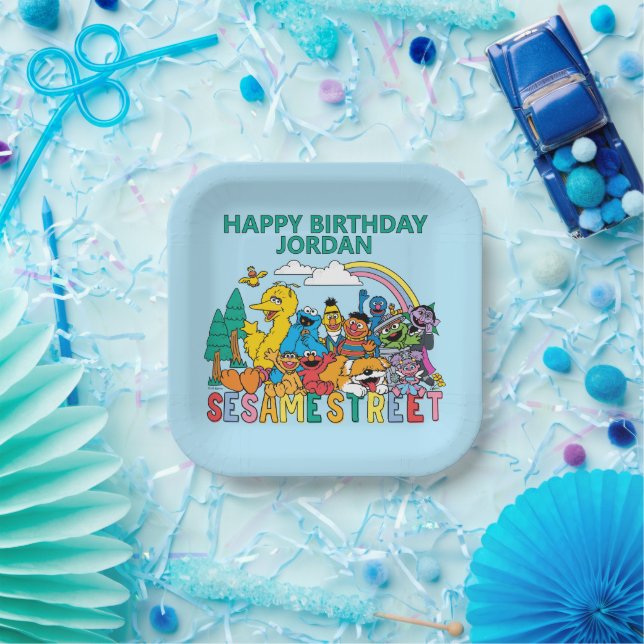 Sesame Street | Regenbogenwelle Pappteller (Party)