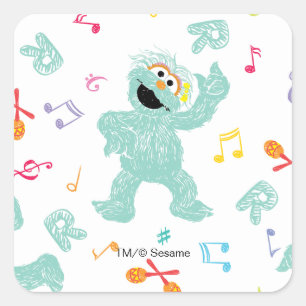 Sesame Street   Rosita Musik Kritzelmuster Quadratischer Aufkleber