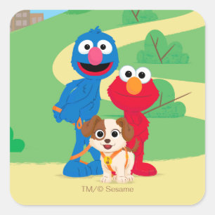 Sesame Street   Tango mit Grover und Elmo Quadratischer Aufkleber